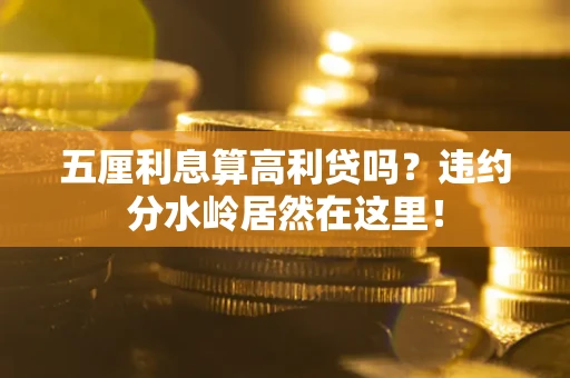 武汉五厘利息算高利贷吗？违约分水岭居然在这里！