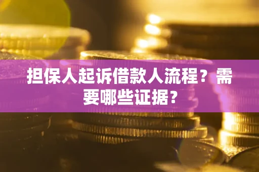武汉担保人起诉借款人流程？需要哪些证据？